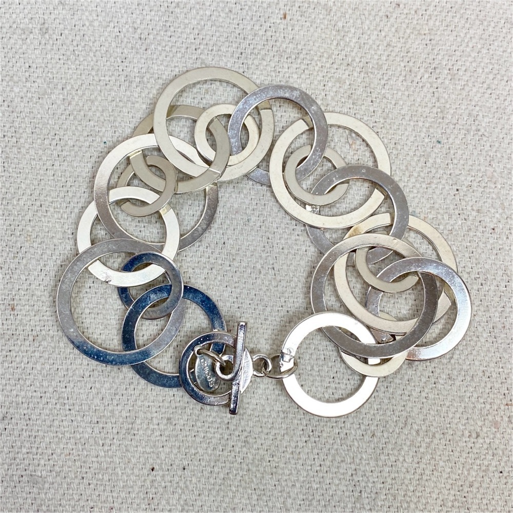 Chicos Silver Circle Link Bracelet